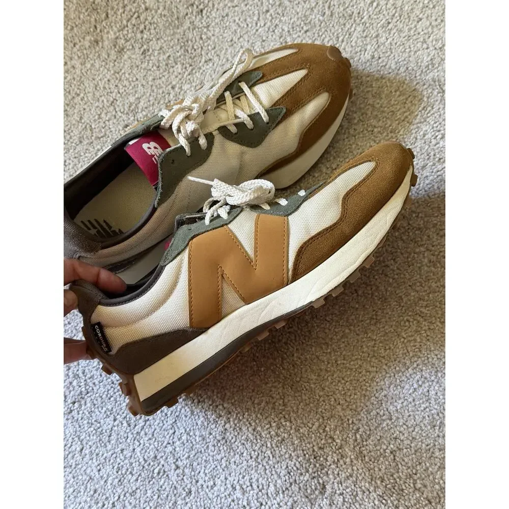 New Balance 327 Women’s Size 11 Tan Cream Green Cordura Retro Sneakers WS327HW